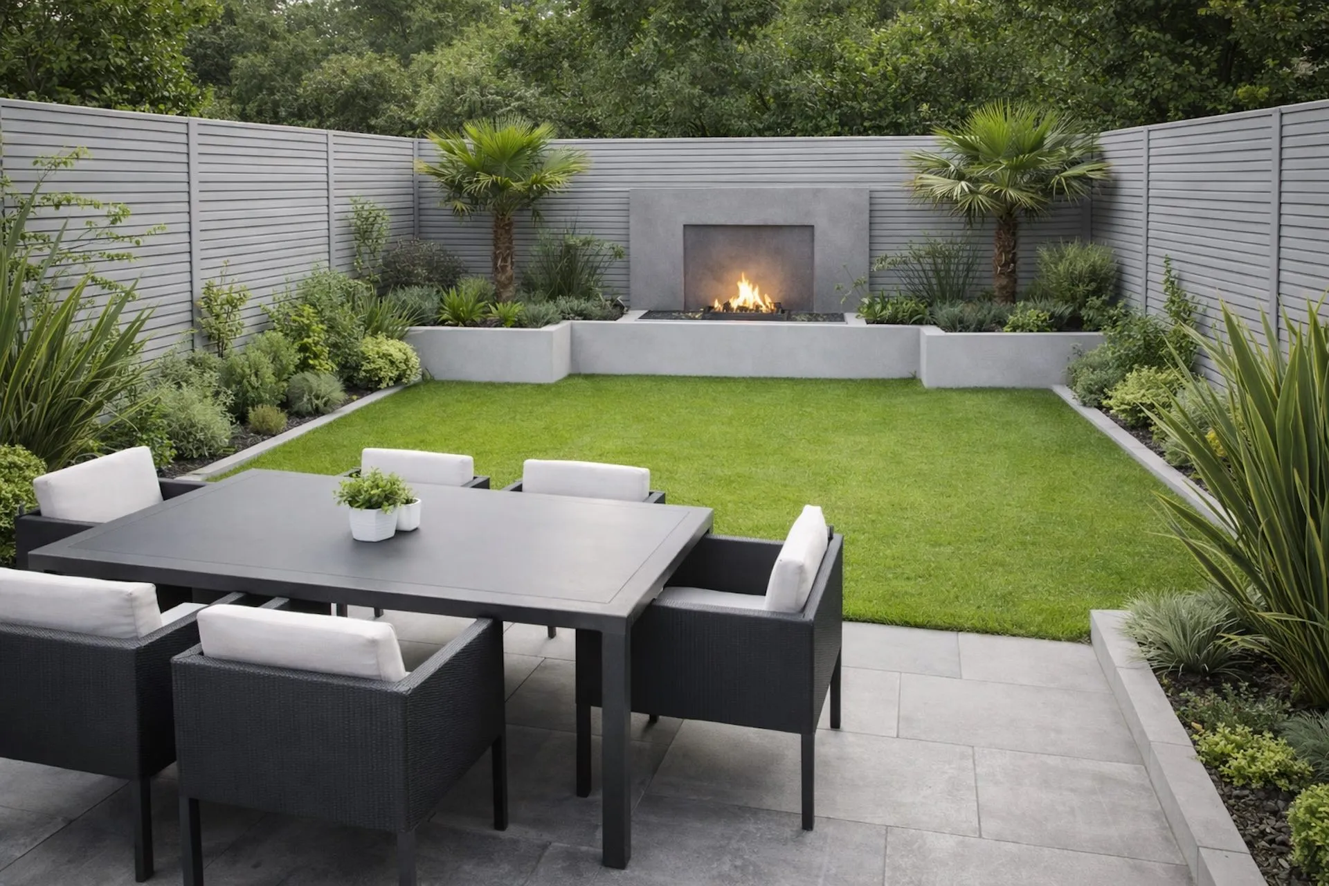 Jardin minimaliste épuré, Lattes